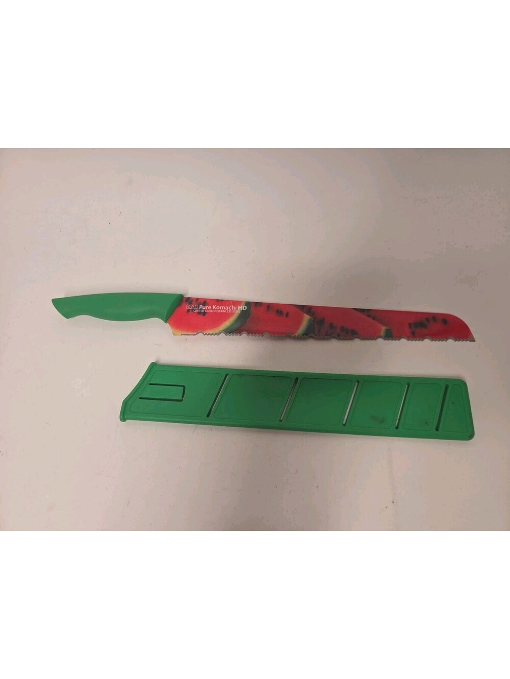 Kai Pure Komachi HD Limited Edition Watermelon Red Green Serrated Knife 11"